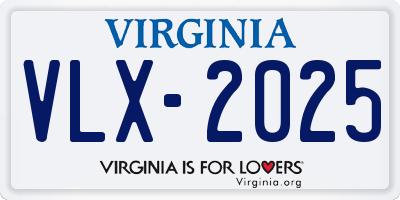 VA license plate VLX2025