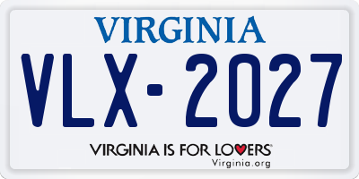 VA license plate VLX2027