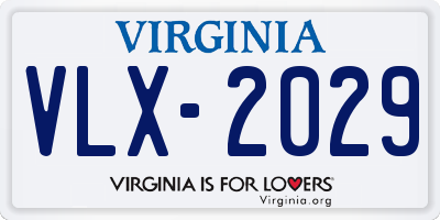 VA license plate VLX2029