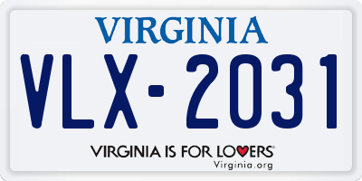 VA license plate VLX2031