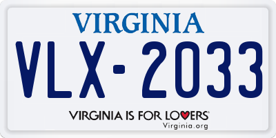 VA license plate VLX2033