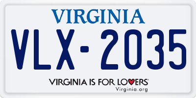 VA license plate VLX2035