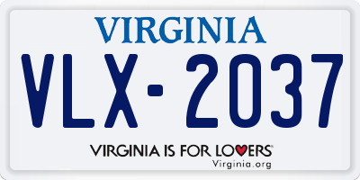 VA license plate VLX2037