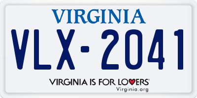 VA license plate VLX2041