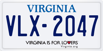 VA license plate VLX2047