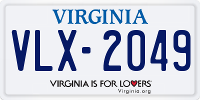 VA license plate VLX2049