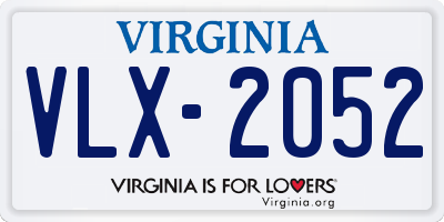 VA license plate VLX2052