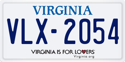 VA license plate VLX2054