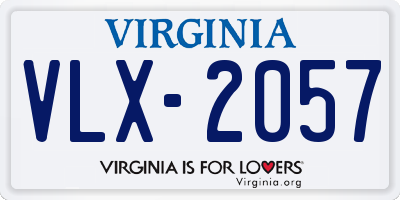 VA license plate VLX2057