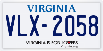 VA license plate VLX2058