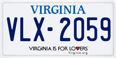 VA license plate VLX2059