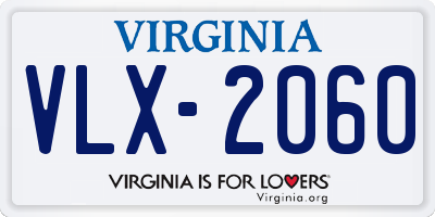 VA license plate VLX2060