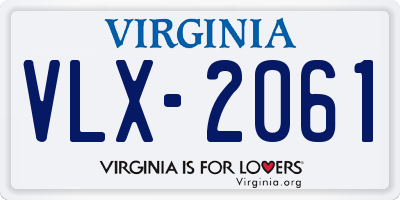 VA license plate VLX2061