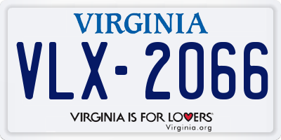 VA license plate VLX2066