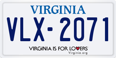 VA license plate VLX2071