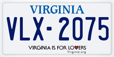 VA license plate VLX2075