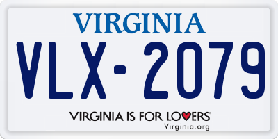 VA license plate VLX2079