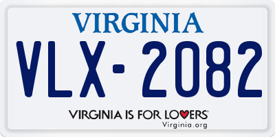 VA license plate VLX2082