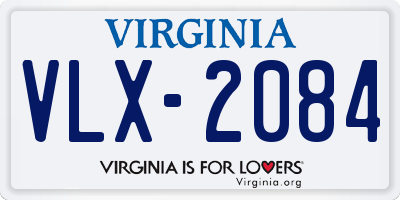 VA license plate VLX2084