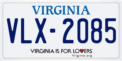 VA license plate VLX2085