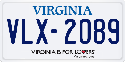 VA license plate VLX2089