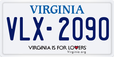 VA license plate VLX2090