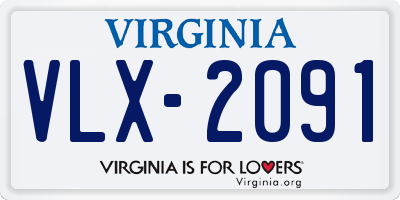 VA license plate VLX2091