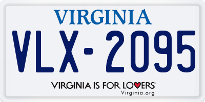 VA license plate VLX2095