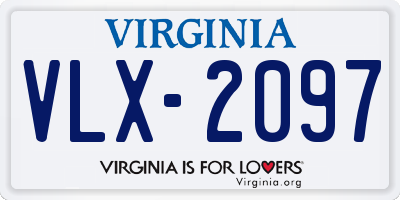 VA license plate VLX2097