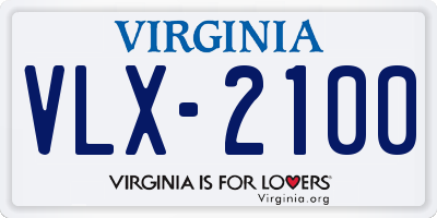 VA license plate VLX2100