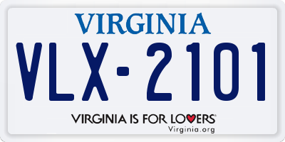 VA license plate VLX2101