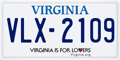 VA license plate VLX2109