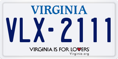 VA license plate VLX2111