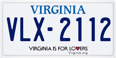 VA license plate VLX2112