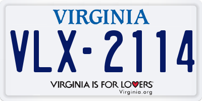 VA license plate VLX2114