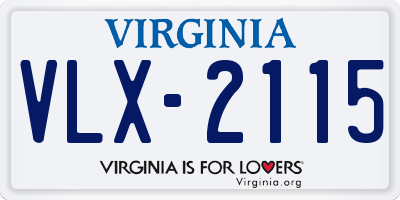 VA license plate VLX2115