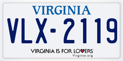 VA license plate VLX2119