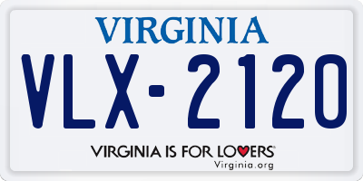 VA license plate VLX2120