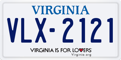 VA license plate VLX2121