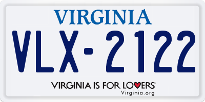 VA license plate VLX2122