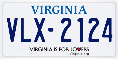 VA license plate VLX2124