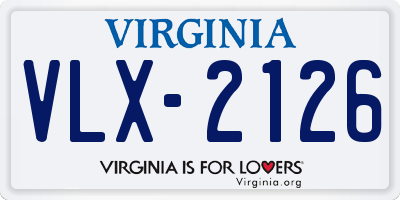 VA license plate VLX2126