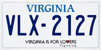 VA license plate VLX2127