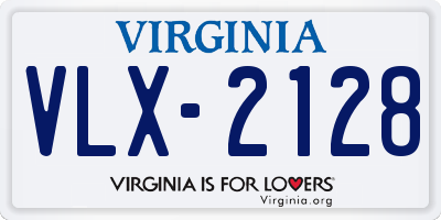 VA license plate VLX2128