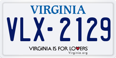 VA license plate VLX2129