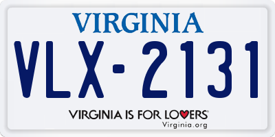 VA license plate VLX2131