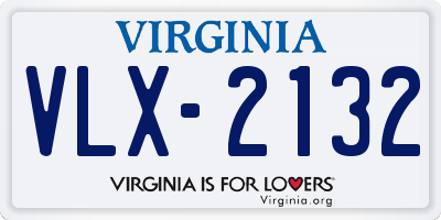 VA license plate VLX2132