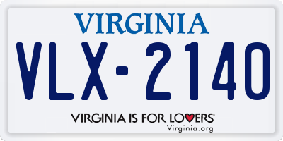 VA license plate VLX2140