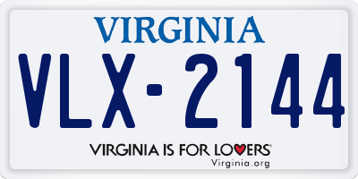 VA license plate VLX2144