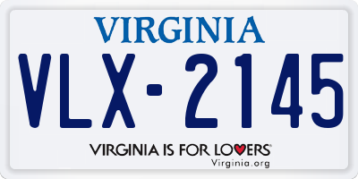 VA license plate VLX2145